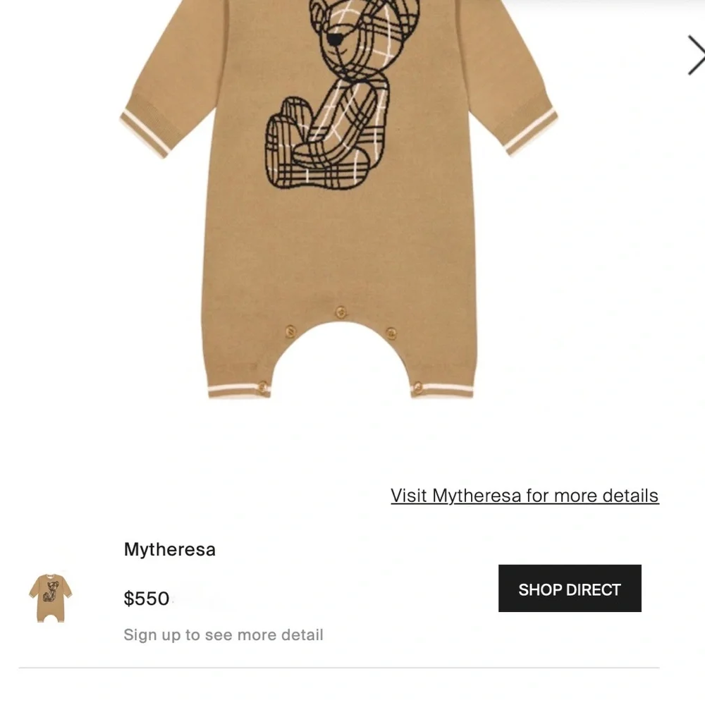 Burberry Baby Thomas Bear Infant Romper
